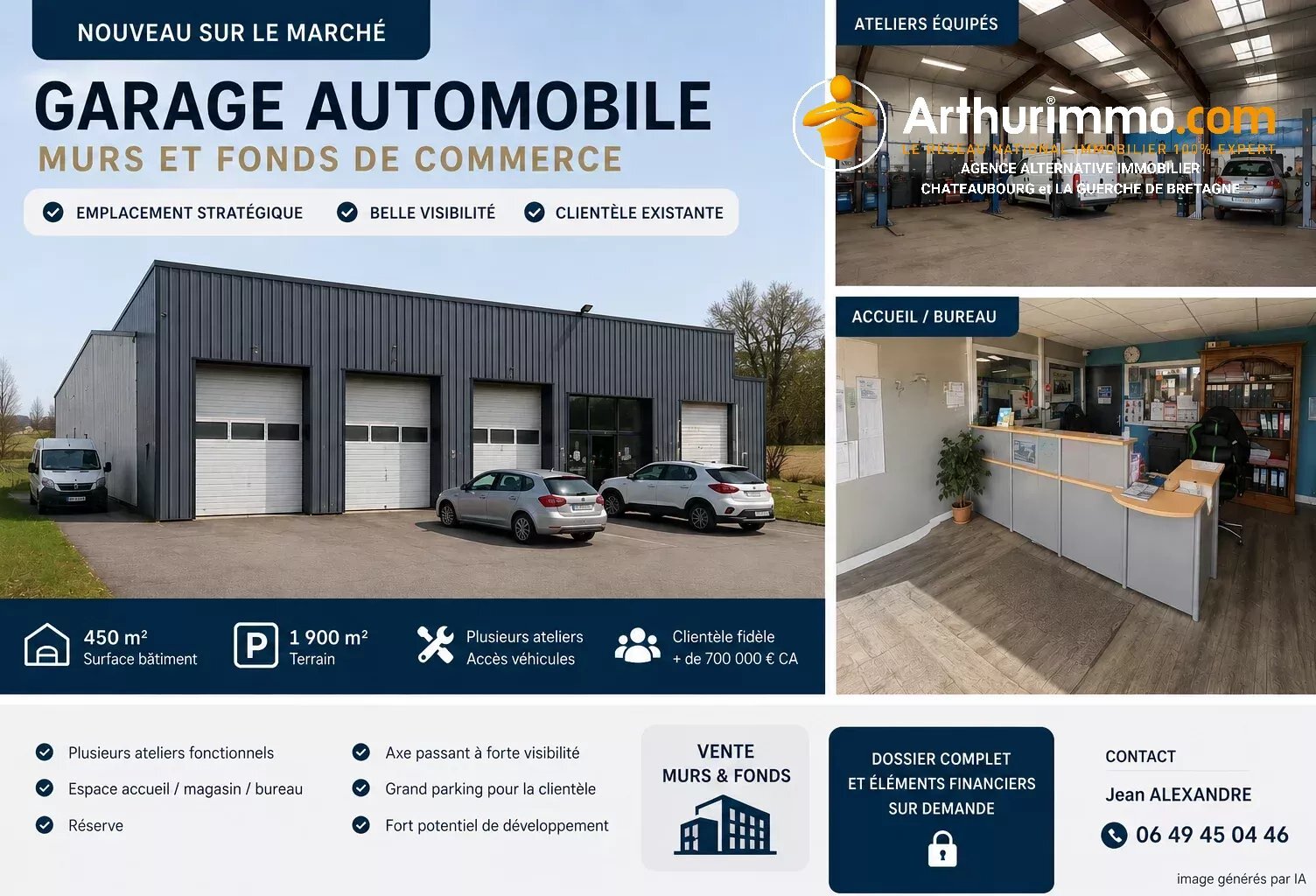 Murs et fonds de commerce garage automobile 500m2 — photo 1