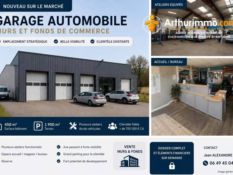 Murs et fonds de commerce garage automobile 500m2 — photo 1