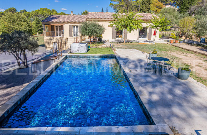 Maison de plain-pied avec piscine et agréable terrain boisé — photo 2