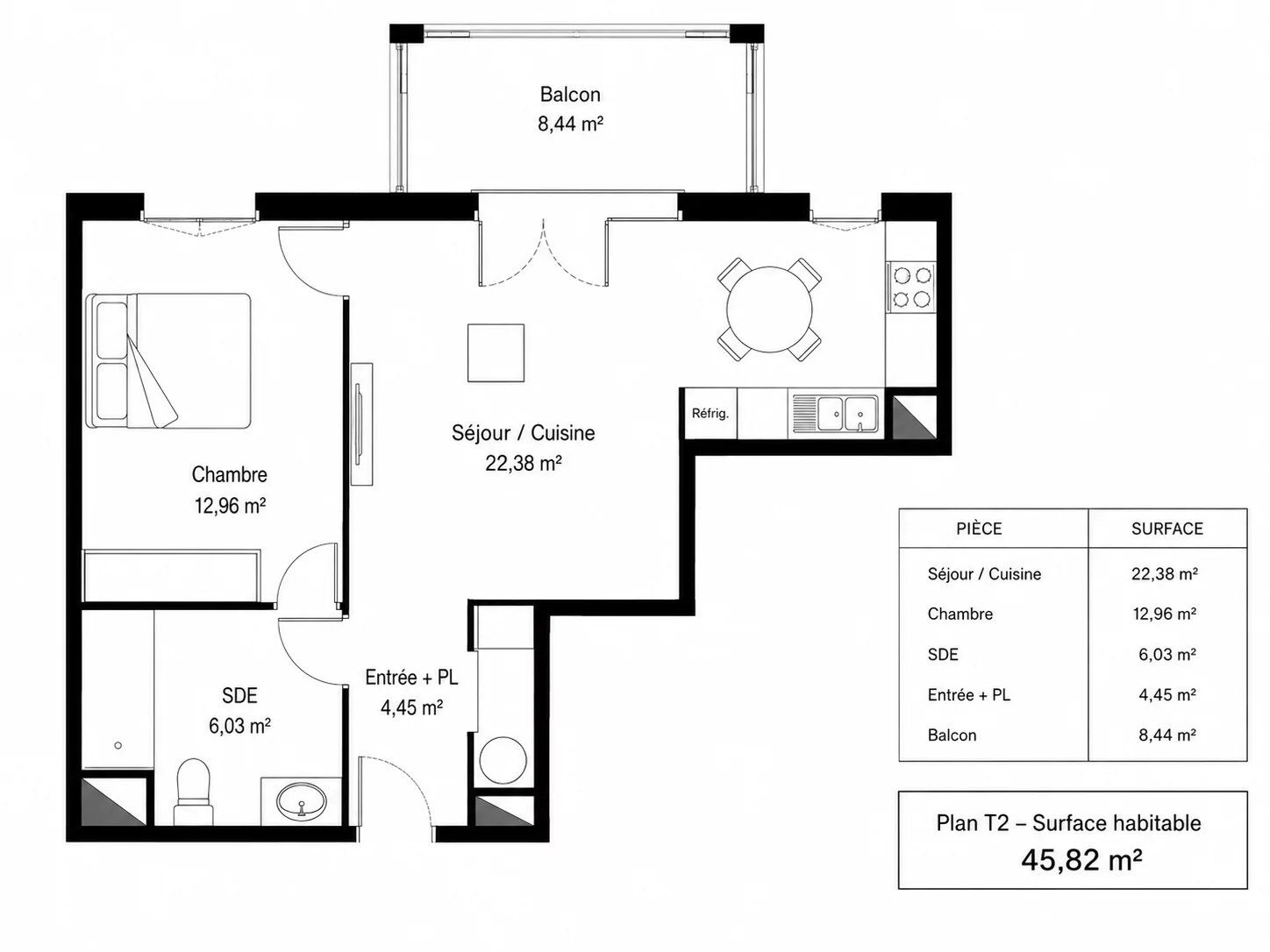Appartement T2 - 45m² - Mimizan — 2 pièces, 45 m², 1 chambre — photo 2
