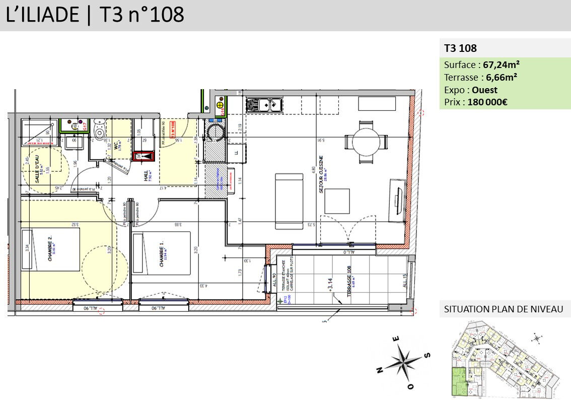 Appartement  T3 à vendre Primaube (La) 12450