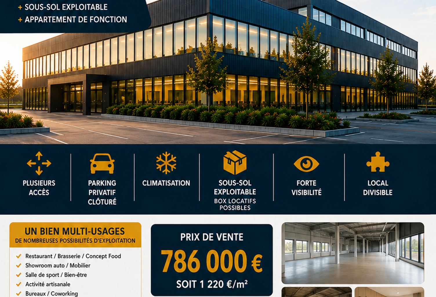 Vente Boutique/Local commercial 644 m&sup2; — photo 1