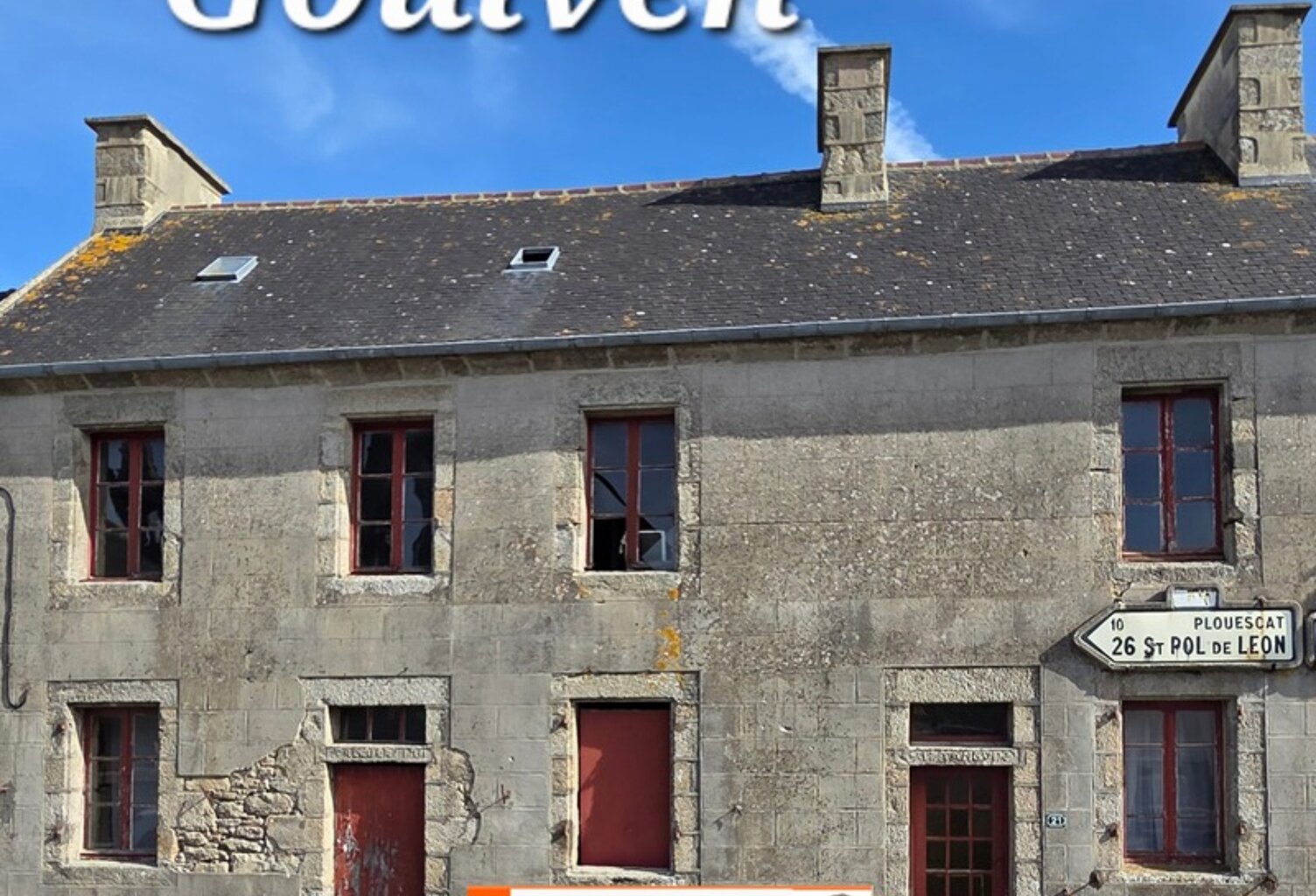 GOULVEN : bâtisse de charme à rénover de 100m² pour 6 pièces + jardin — photo 1