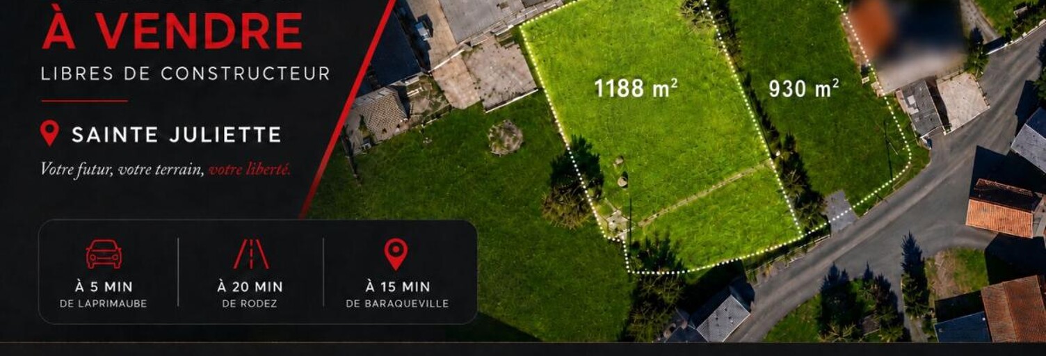 Terrain  1188 m² à vendre à Sainte-Juliette-sur-Viaur (12120)