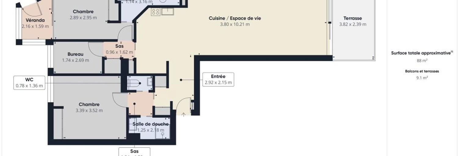 Appartement 4 Pièces 84 m² à vendre à Antibes (06160)