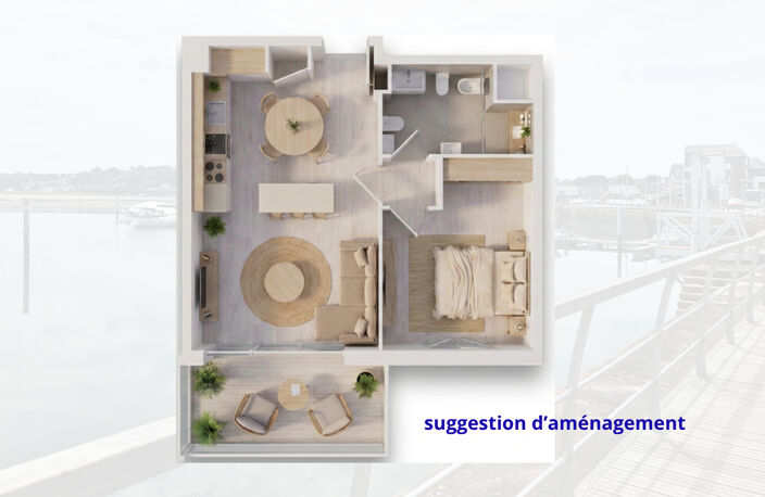 Vente appartement T2 avec vue mer et balcon de 8 m², Perros-Guirec (22700) — photo 3