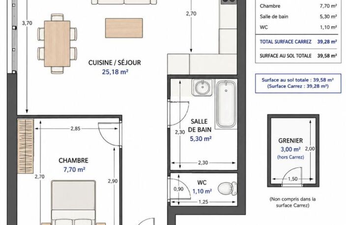 Appartement T2 - Vue montagnes & garage sécurisé — photo 5