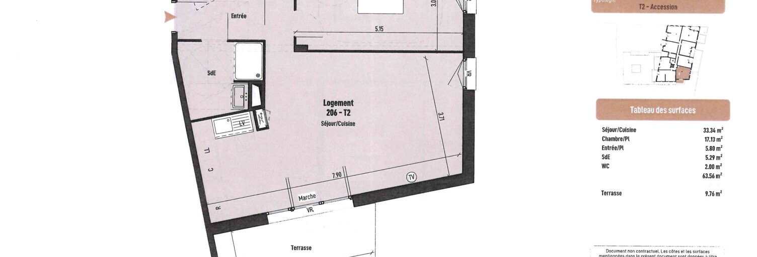 Appartement 2 Pièces 63 m² à vendre à Cers (34420)