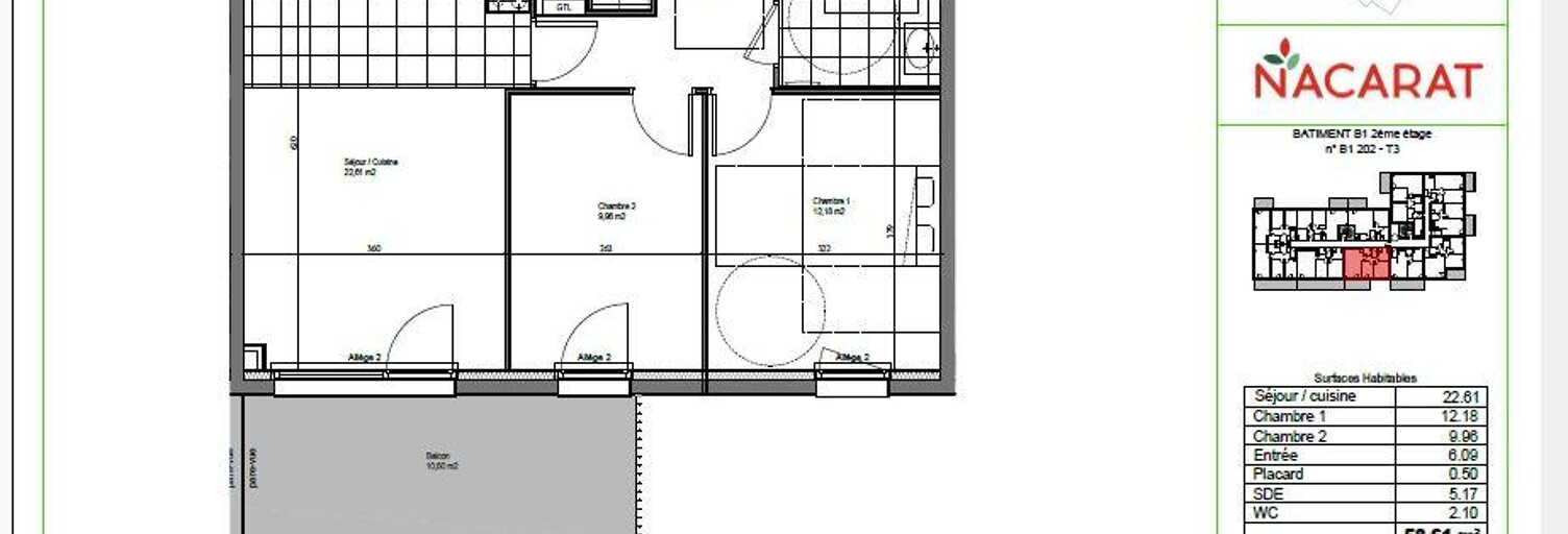 Appartement 3 Pièces 58 m² à vendre à Florange (57190)