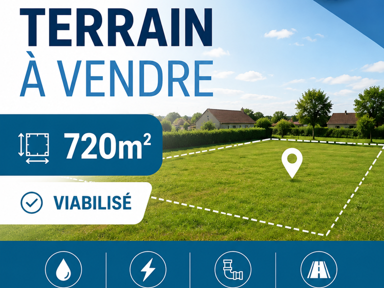 Vente Terrain à bâtir 720 m&sup2; — photo 1