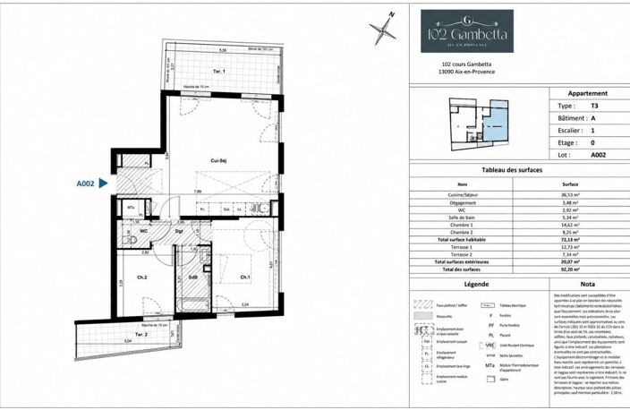 APPARTEMENT NEUF ET TRAVERSANT TYPE 3 72 M2 AVEC DOUBLE TERRASSE DANS RÉSIDENCE HAUT DE GAMME DANS LE CENTRE VILLE D'AIX-EN-PROVENCE — photo 3