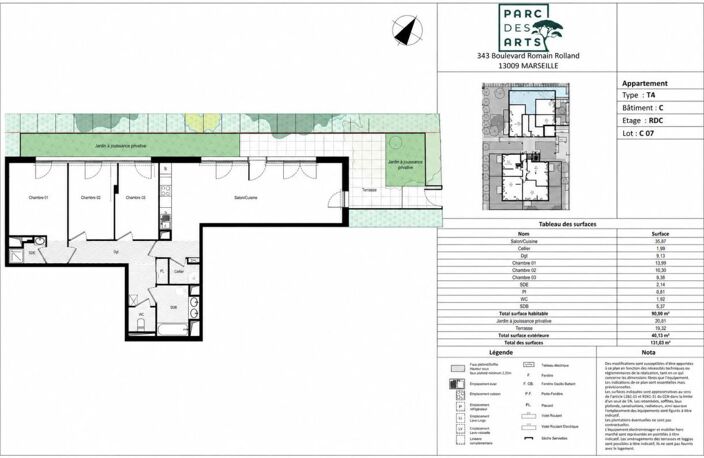 APPARTEMENT TYPE 4 EN REZ-DE-JARDIN AVEC TERRASSE ET DOUBLE PARKING EN SOUS-SOL DANS RÉSIDENCE NEUVE MARSEILLE 9E — photo 4