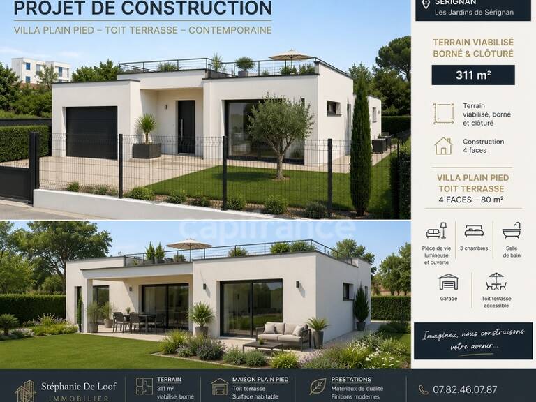 Terrain à vendre 311m2  SERIGNAN (34) — photo 1