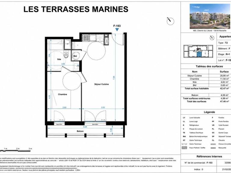 Appartement Type 2 avec balcon et parking privatif en sous-sol à vendre -- Neuf RE 2020 · NF Habitat · Éligible PTZ · Dispositif Jeanbrun · TVA 5,5% sous conditions — photo 1