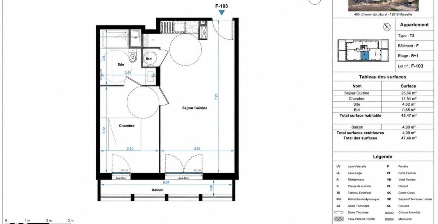 Appartement Type 2 avec balcon et parking privatif en sous-sol à vendre -- Neuf RE 2020 · NF Habitat · Éligible PTZ · Dispositif Jeanbrun · TVA 5,5% sous conditions — photo 1