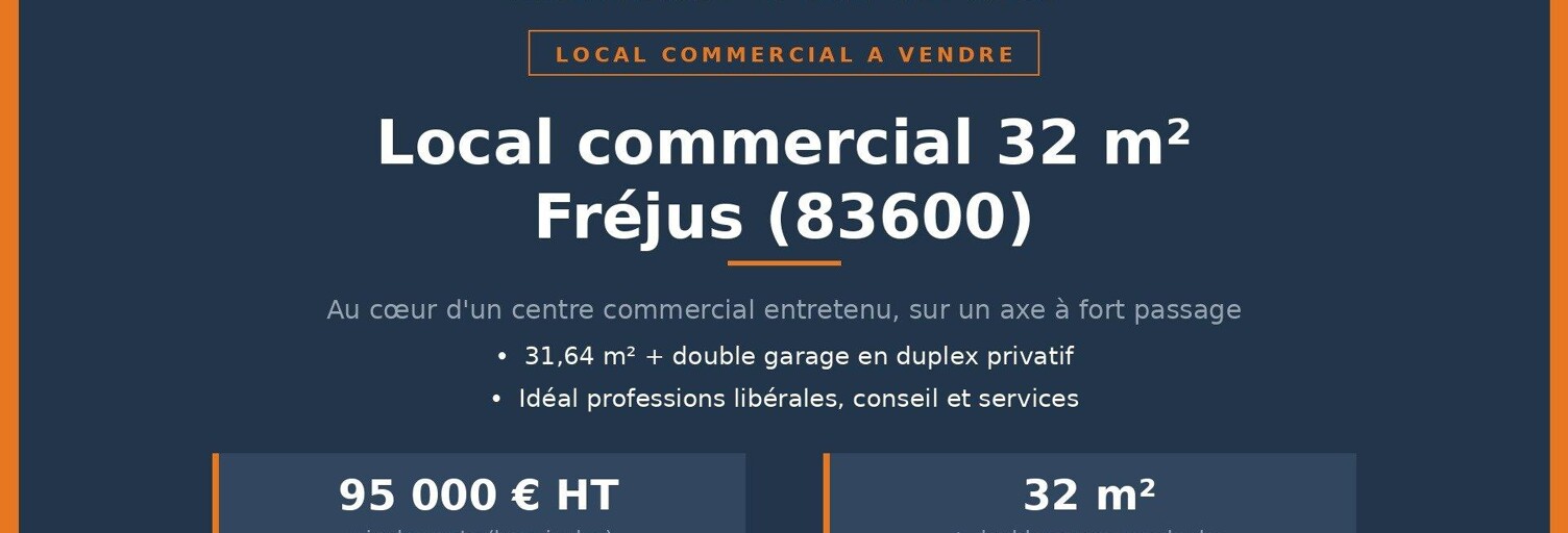 Commerce 1 Pièce 32 m² à vendre à Fréjus (83600)