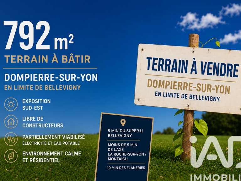 Vente Terrain à bâtir 792 m&sup2; — photo 1