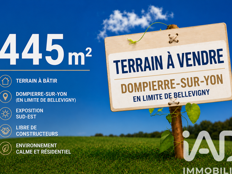 Vente Terrain à bâtir 445 m&sup2; — photo 1