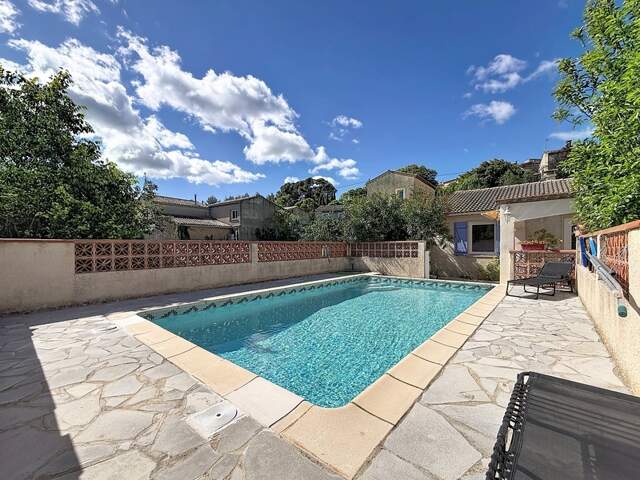 MURVIEL LES MONTPELLIER (34) - Maison familiale à vendre 7 pièces, 134 m2 - Grand terrain 1417 m2 arboré, clos avec piscine — photo du bien