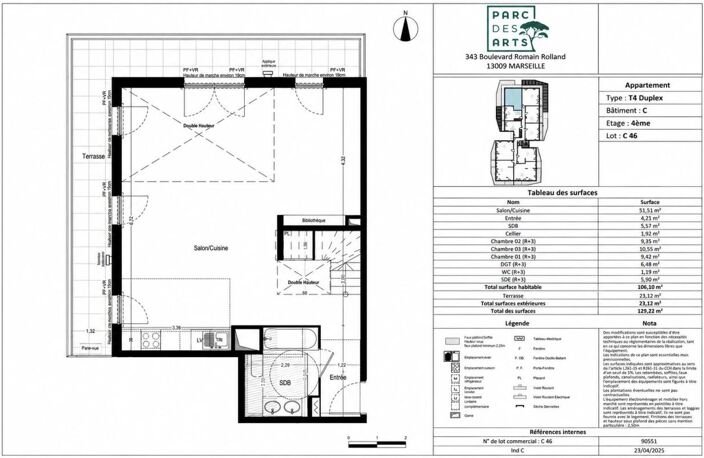 MAGNIFIQUE APPARTEMENT T4 NEUF DE 106 EN DUPLEX - DERNIER ÉTAGE - AVEC SPACIEUSE TERRASSE À VENDRE DANS PROGRAMME IMMOBILIER HAUT DE GAMME — photo 3
