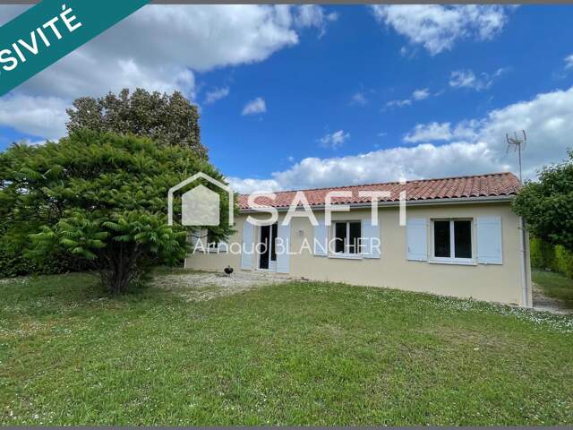 Pavillon plain-pied, trois chambres, salle de bain, garage, jardin. — photo du bien