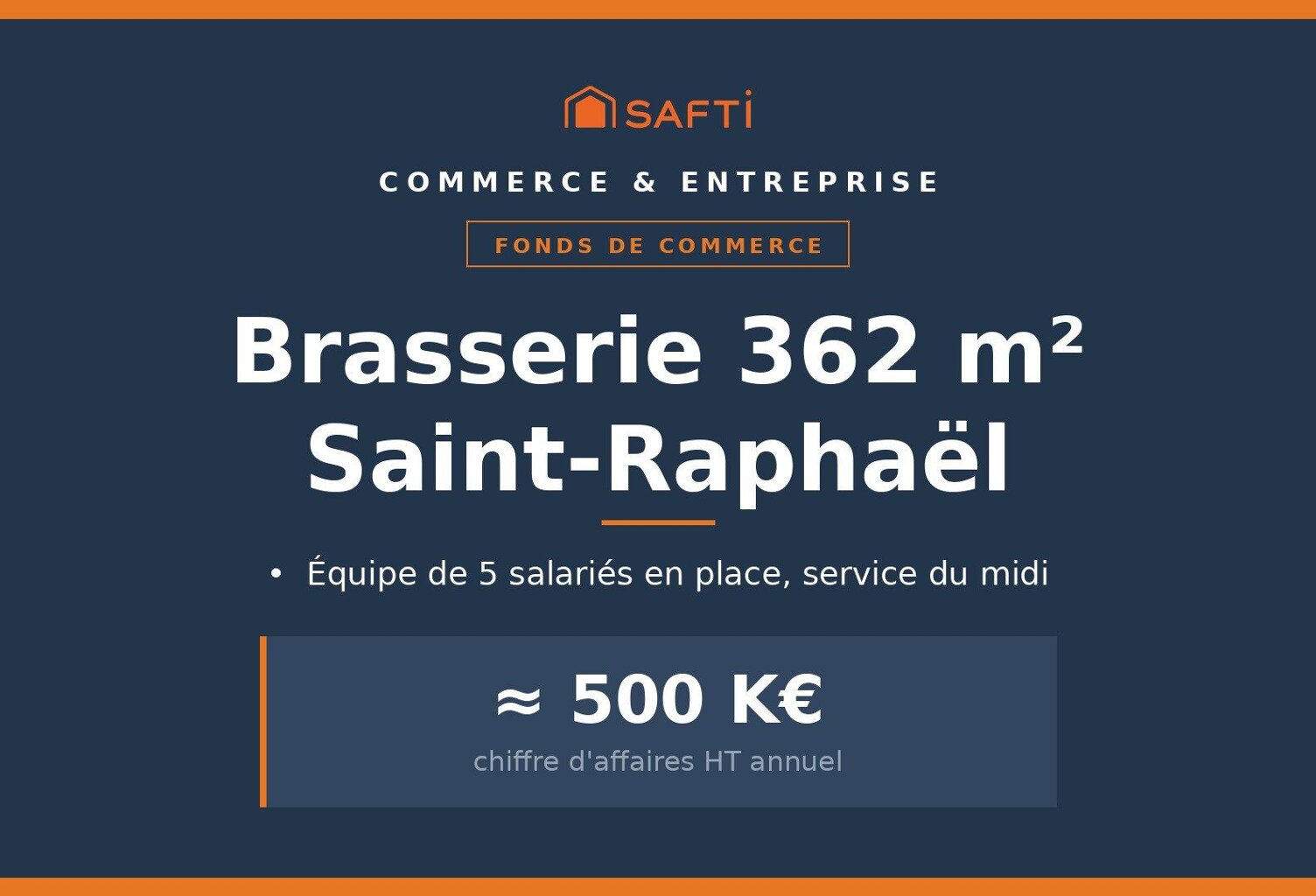 Brasserie 362 m², Saint-Raphaël, CA 500 K€ — photo 1