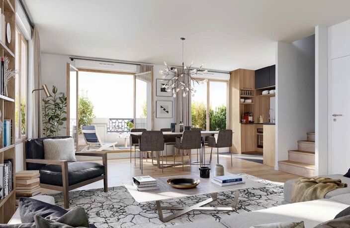 Dpt Seine et Marne (77), à vendre SERRIS appartement T4 de 100m² - 2 terrasses - 2 pk — photo 2