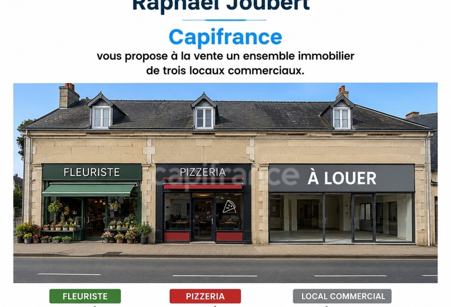 BEAUMONT SUR SARTHE Idéal Investisseurs A vendre 3 LOCAUX COMMERCIAUX — photo 1