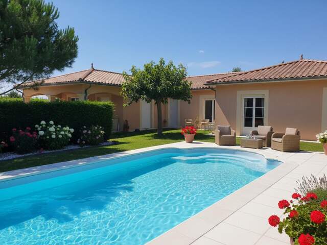 Plassac. Villa contemporaine vue estuaire. 7 pièces dont 5 chambres. Piscine. Double garage — photo du bien