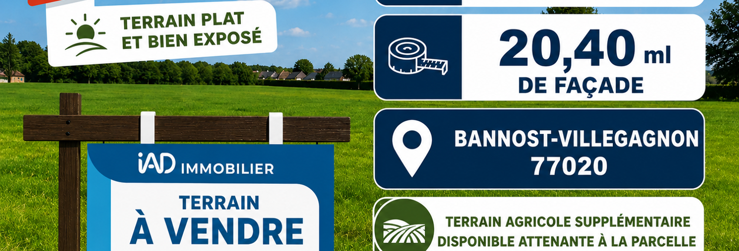 Terrain  833 m² à vendre à Jouy-le-Châtel (77970)
