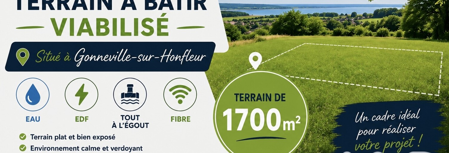 Terrain  1701 m² à vendre à Gonneville-sur-Honfleur (14600)