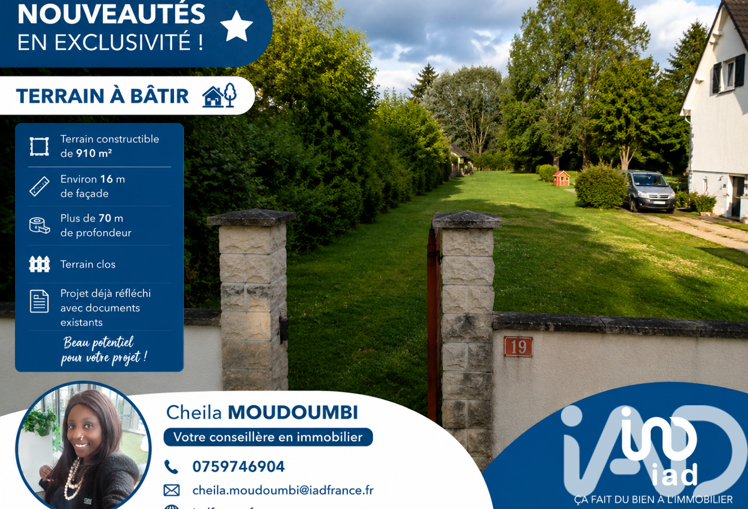 Vente Terrain à bâtir 910 m&sup2; — photo 1
