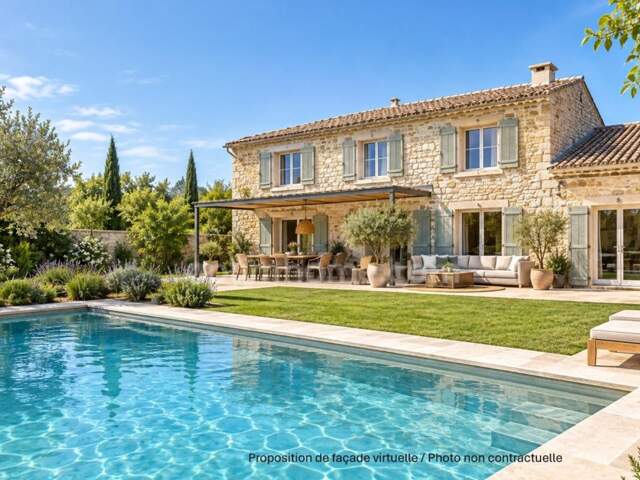 230 m², 6 chambres, vue Alpilles et terrain piscinable à pied du centre de SAINT REMY DE PROVENCE — photo du bien