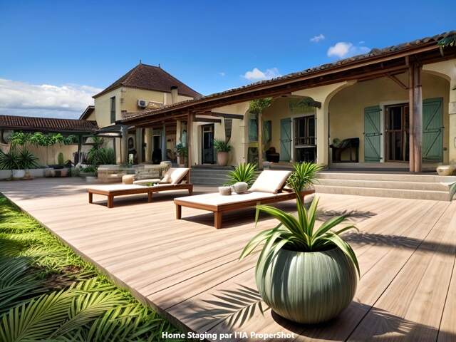 Dpt Gers (32), MARCIAC proche, ELEGANTE PROPRIETE plain-pied 4.5 Hectares piscinables, beaux volumes, belles prestations, hangar 700m2, garage — photo du bien