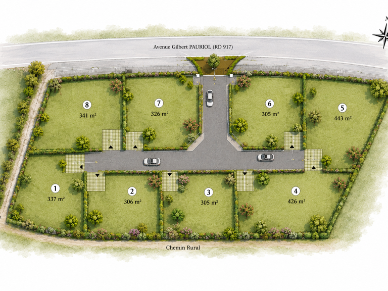 LAMBESC, Terrain en lotissement viabilisé de 300m2 avec empr — photo 1