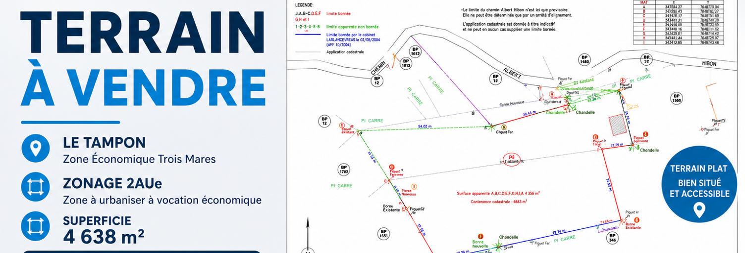 Terrain  6812 m² à vendre à Le Tampon (97430)