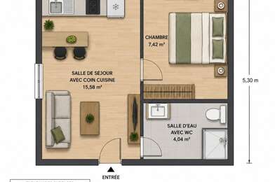 Appartement 2 pièces 129000 €