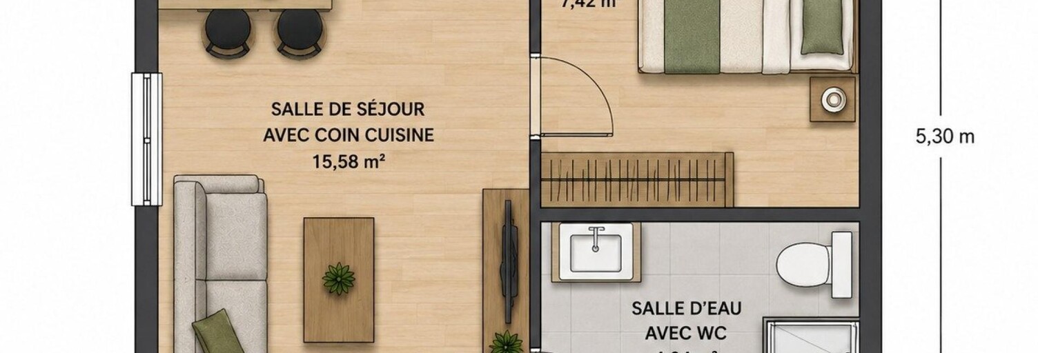 Appartement 2 Pièces 27 m² à vendre à Pomponne (77400)