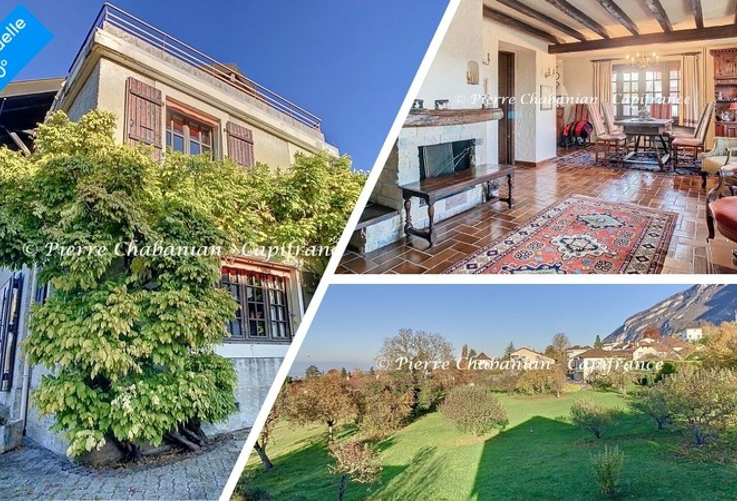 Maison à vendre - 7 pièces - 185 m² habitables - 326 m² au sol - 1359 m² de terrain - vue panoramique - COLLONGES SOUS SALEVE (74) — photo 1