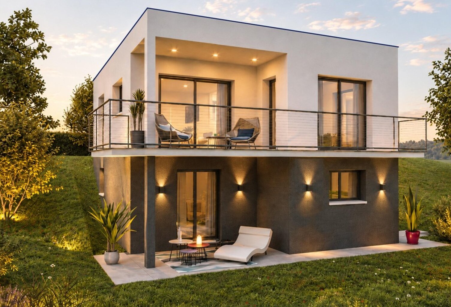 Maison contemporaine avec vue dégagée sur les montagnes — photo 1