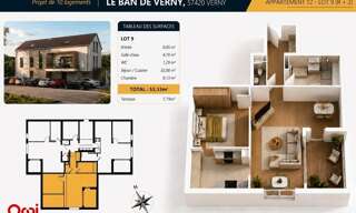 Appartement 2 Pièces 53 m² à vendre à Verny (57420)