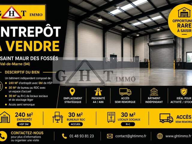 A VENDRE ENTREPOT BUREAU SAINT MAUR DES FOSSES — photo du bien
