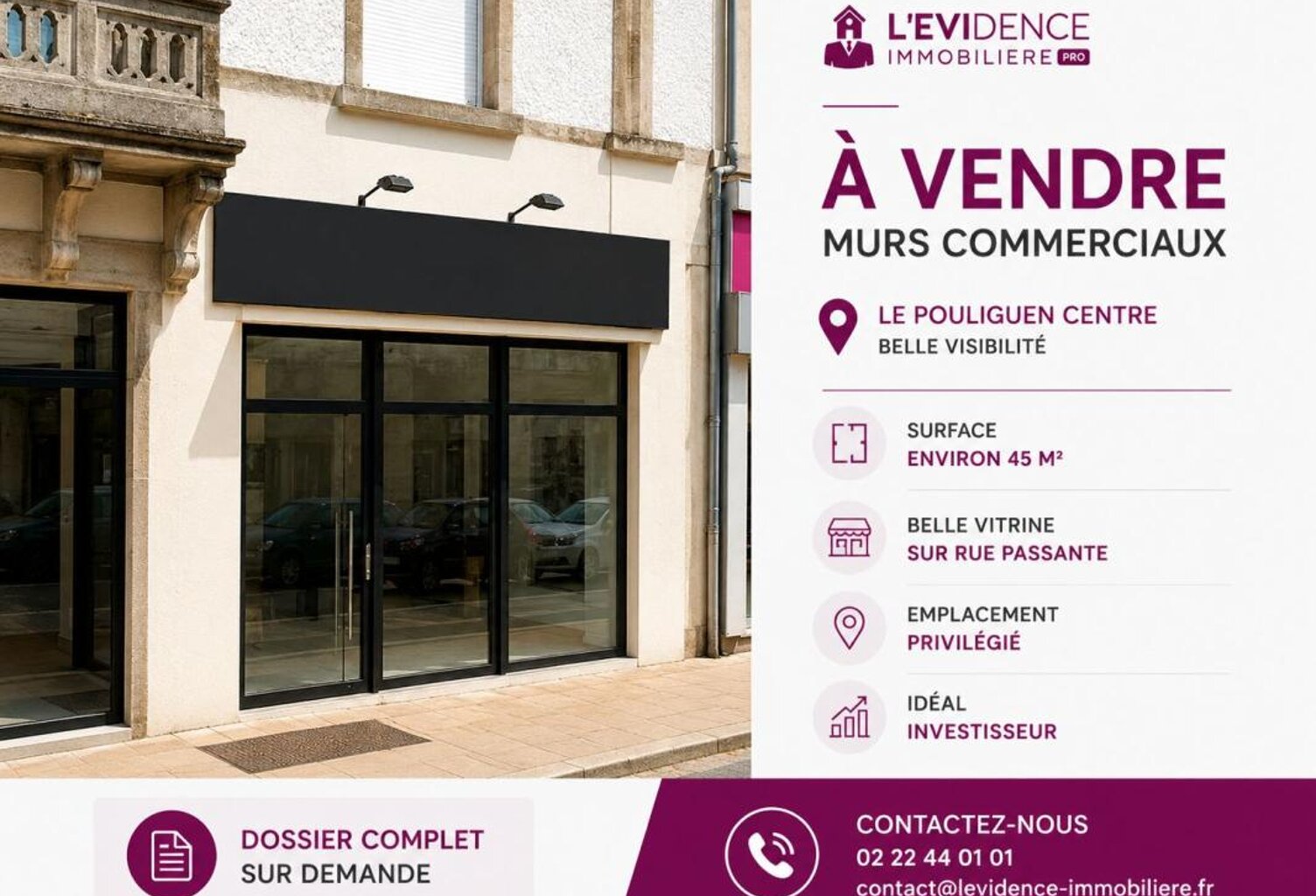 A vendre murs commerciaux de 89m2 au Pouliguen — photo 1