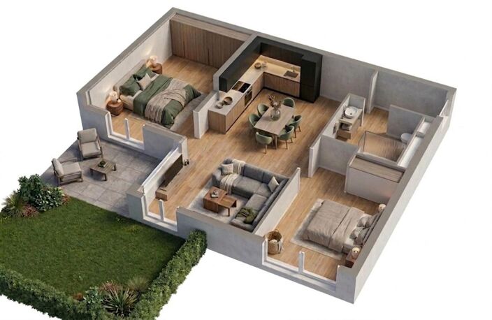 F3 en rez-de-jardin – L’art de vivre en appartement… comme dans une maison — photo 2