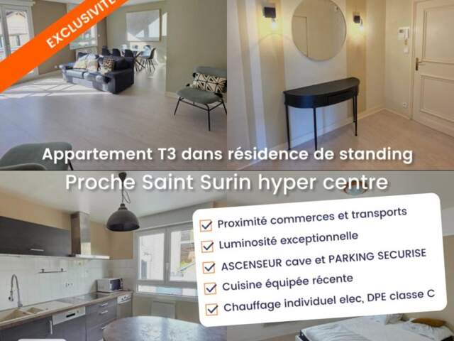 EN EXCLUSIVITE APPARTEMENT TYPE 3 AVEC ASCENSEUR - CAVE ET PARKING SECURISE DANS RESIDENCE STANDING — photo du bien