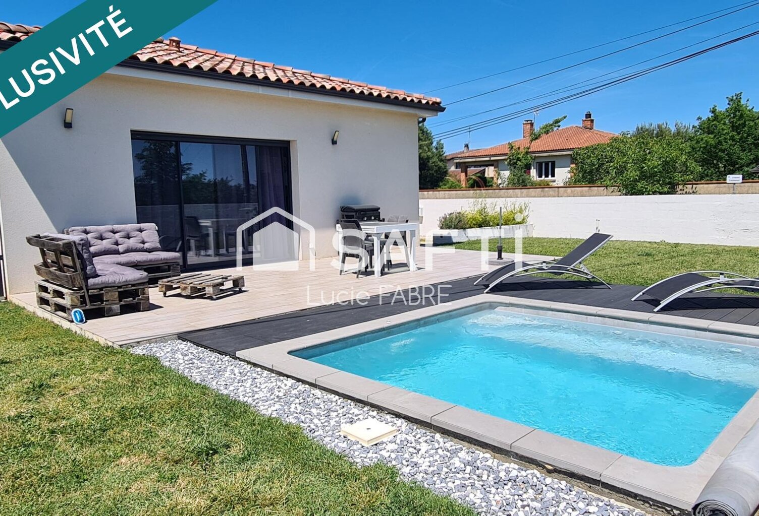 Maison contemporaine plain pied avec piscine Aussonne — photo 1