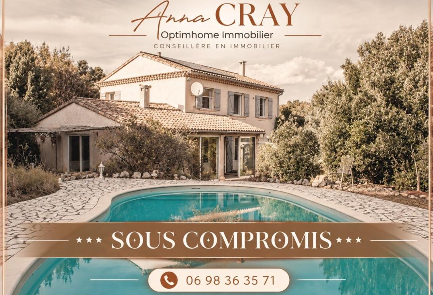PARDAILHAN – MAISON FAMILIALE – 5 PIÈCES – PISCINE – VÉRANDA – TERRAIN CLOS 4973M² – PANNEAUX SOLAIRES – CALME – CLIMATISATION – CHAUFFAGE BOIS — photo 1