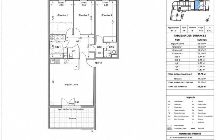 APPARTEMENT TYPE 4 DERNIER ÉTAGE AVEC BELLE TERRASSE EXPOSÉE SUD-EST ET DOUBLE PARKING EN SOUS-SOL À VENDRE DANS PROGRAMME IMMOBILIER NEUF ÉLIGIBLE DISPOSITIF JEANBRUN ET LLI (TVA RÉDUITE 10% SOUS CONDITIONS SOIT UN PRIX D'ACQUISITION RÉDUIT À 414 400 €) — photo 2