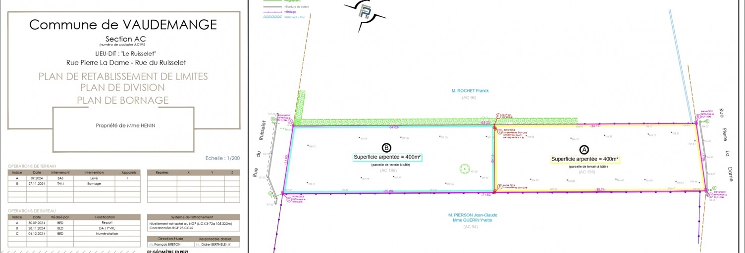 Terrain  400 m² à vendre à Vaudemange (51380)