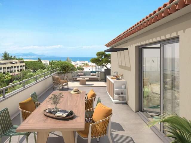 -- APPARTEMENT NEUF TYPE 3 DERNIER ÉTAGE AVEC TERRASSE - ASCENSEURS ET PARKING PRIVATIF EN SOUS-SOL DANS RÉSIDENCE NEUVE HAUT DE GAMME À ANTIBES -- — photo du bien